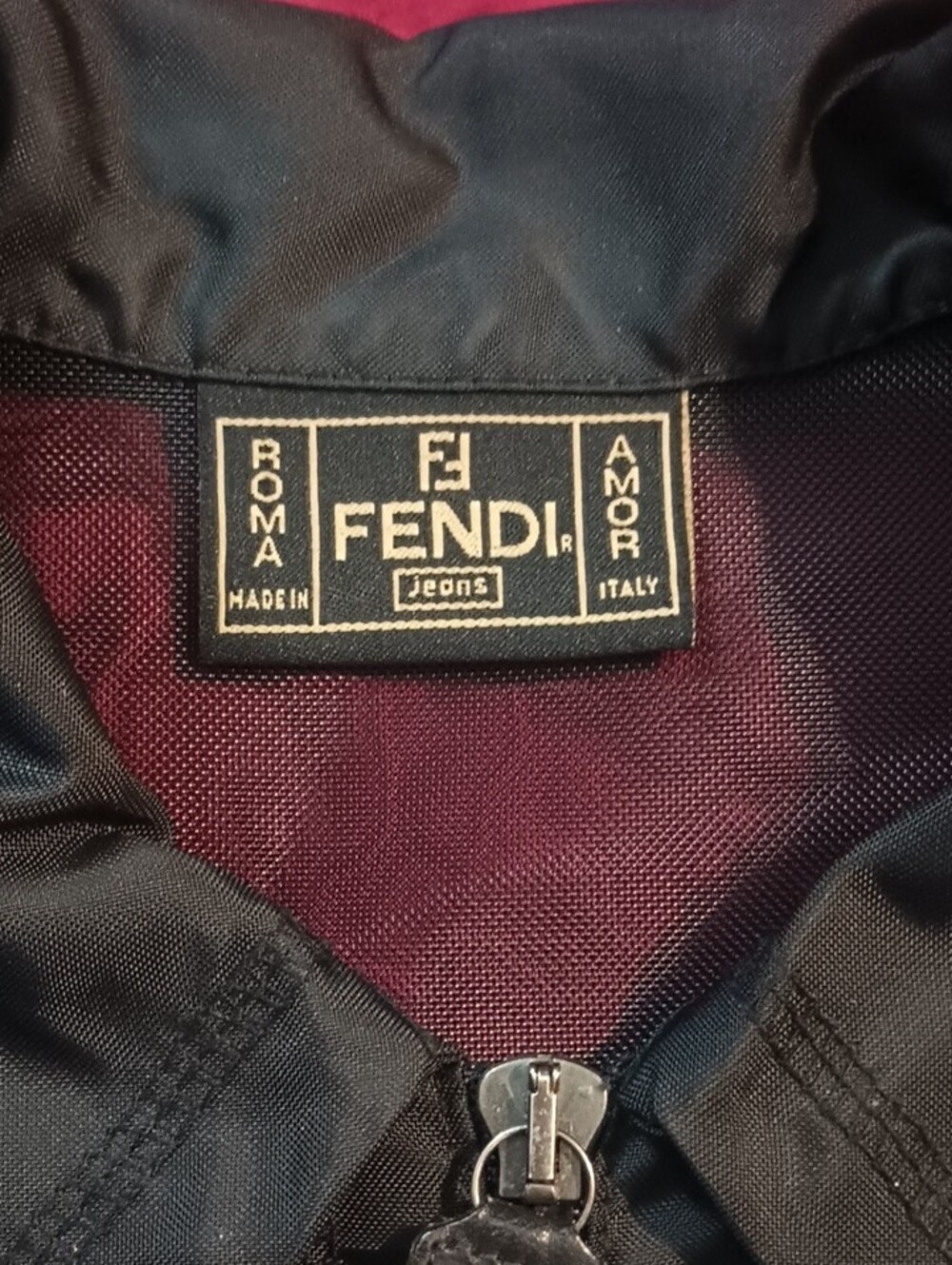 Vintage Fendi Black Prominent Logo Sheer Zip Up Mesh Vest Woman Size 2 Like New - Picture 3 of 16